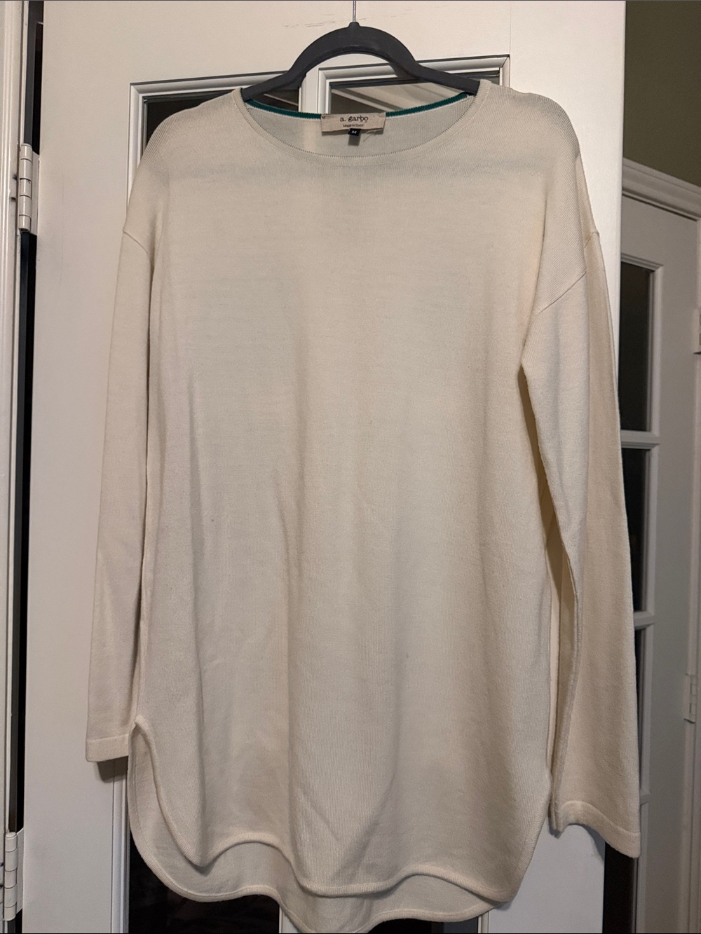 a. garbo Cream Long Sleeve Tunic Sweater